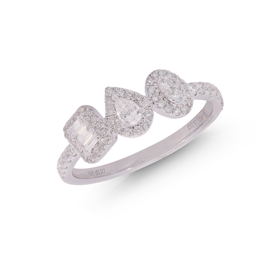 0.42Ct VS/GH Diamond Ring in 18K White Gold