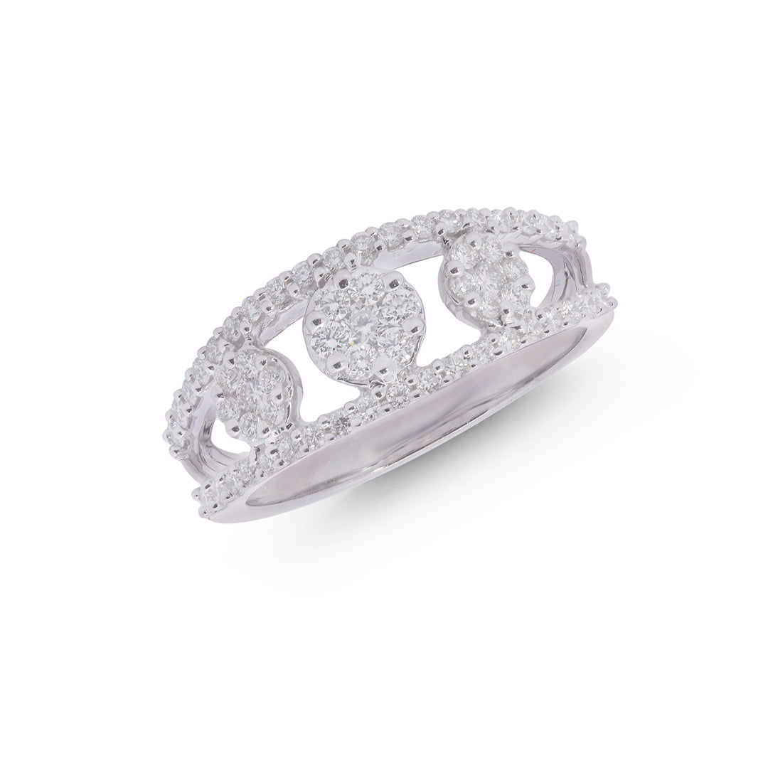 0.61Ct VVS/FG Diamond Ring in 18K White Gold