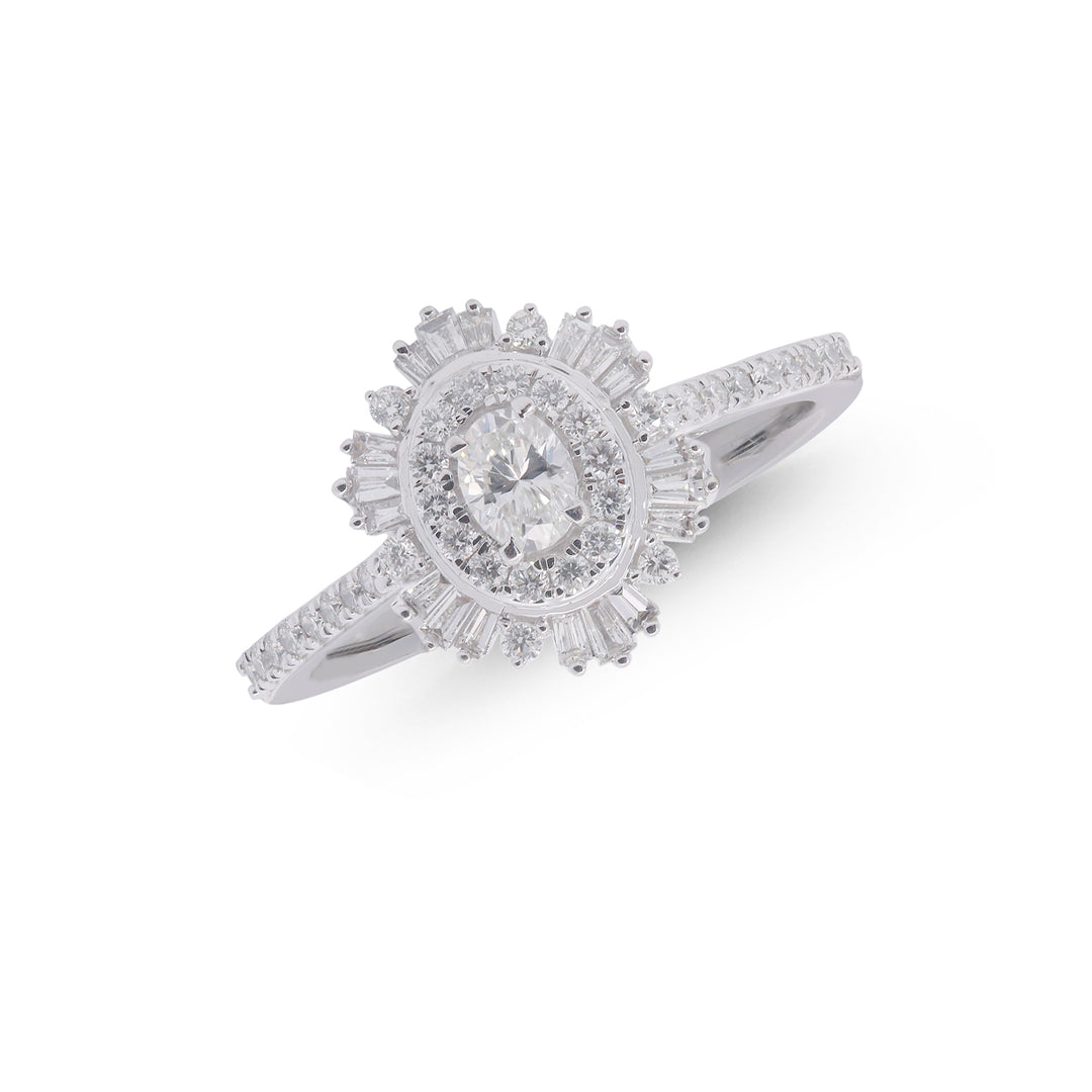 0.51Ct VVS/FG Diamond Ring in 18K White Gold