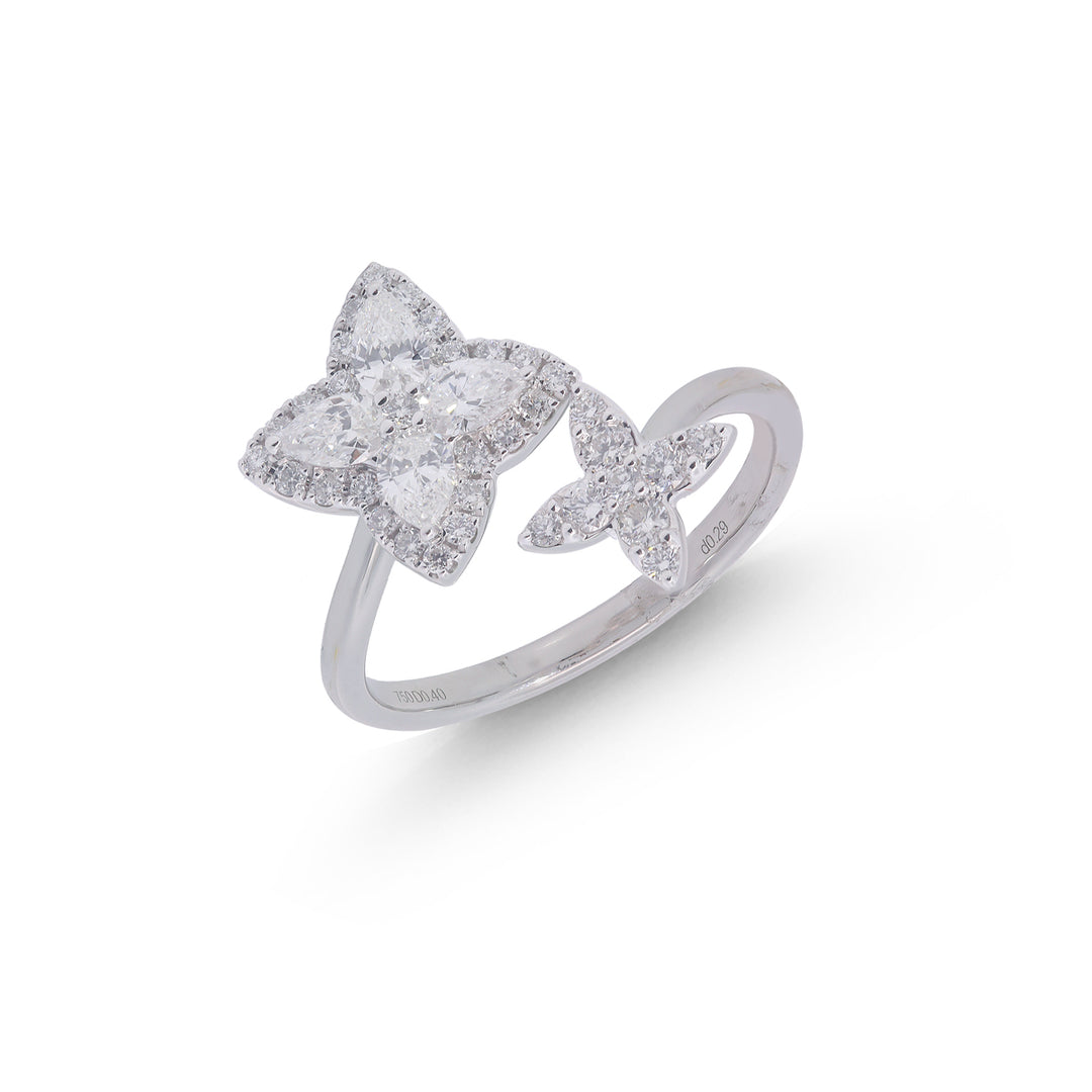0.69Ct VS/GH Diamond Ring in 18K White Gold