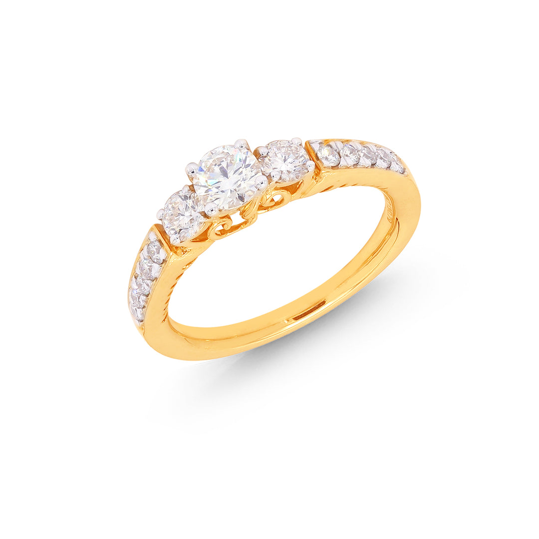 0.80Ct VVS/FG Diamond Ring in 18K Gold