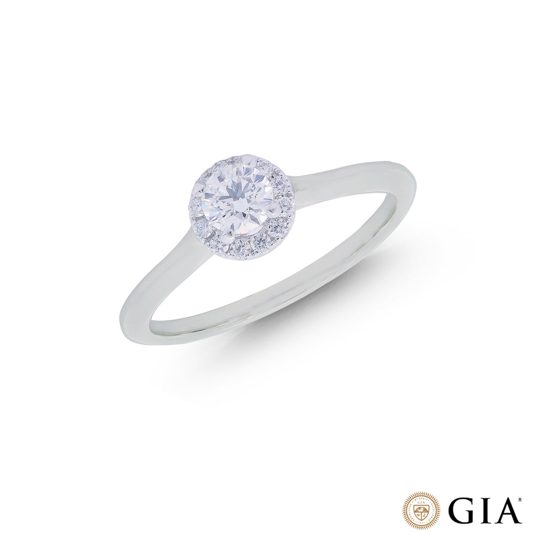 0.39CTW VVS2G GIA Certified Diamond Ring in 18K White Gold
