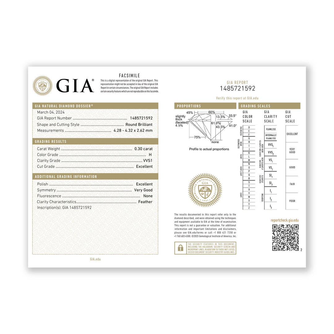 0.30CTW VVS1/H GIA Certified Diamond Solitaire Ring in 18K Rose Gold