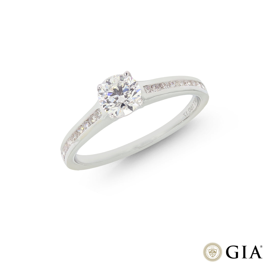 0.67CTW SI2/H GIA Certified Diamond Ring in 18K White Gold