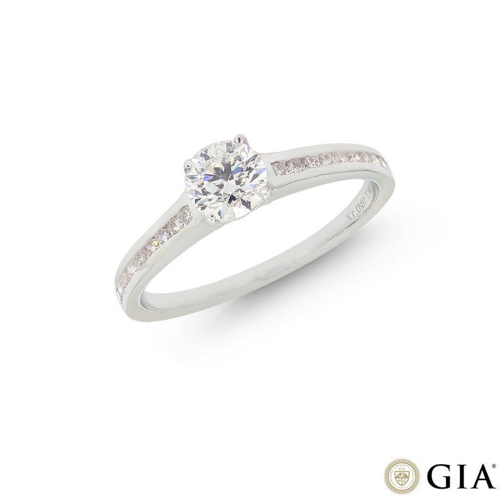 0.67CTW SI2/H GIA Certified Diamond Ring in 18K White Gold