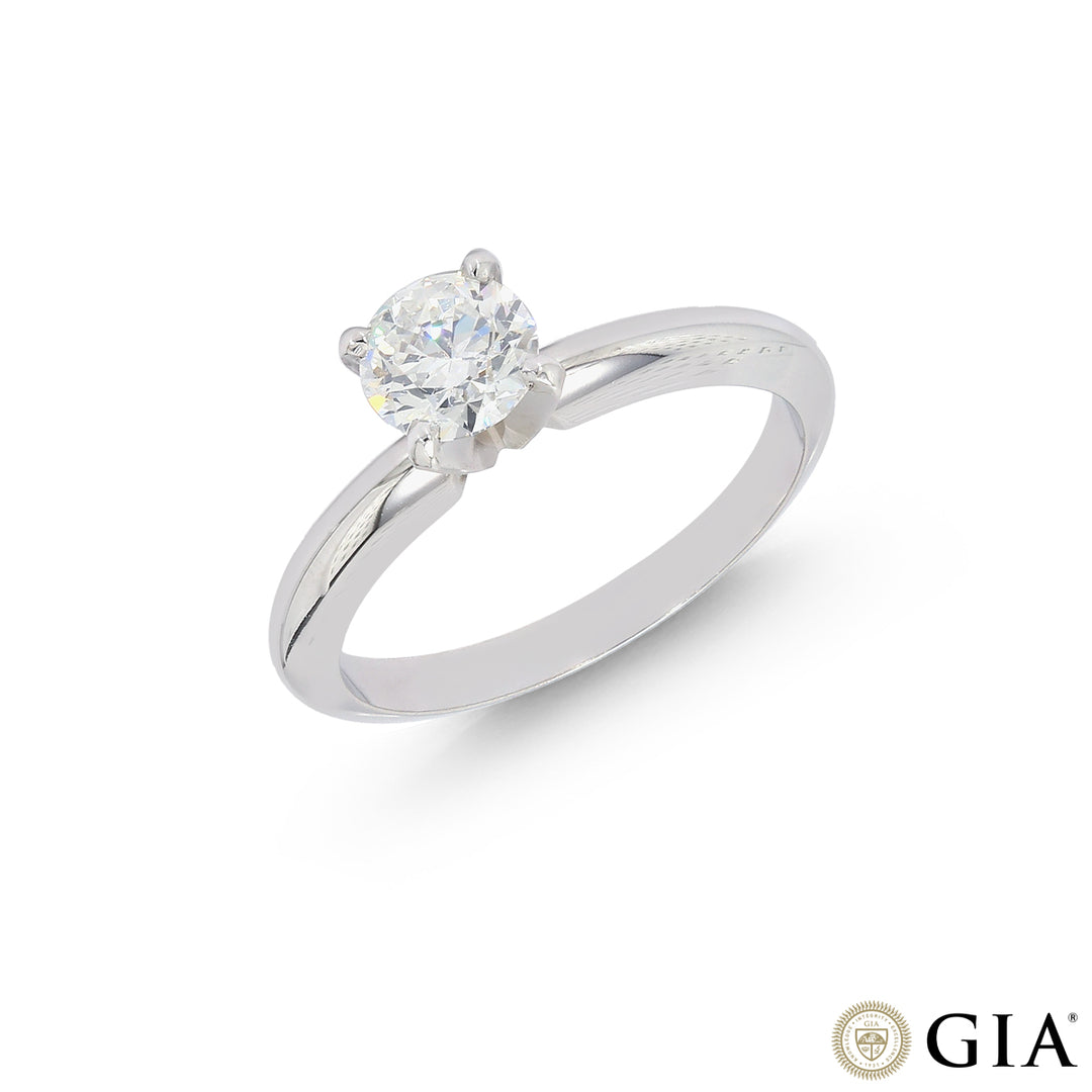 0.70CTW VS1/E GIA Certified Diamond Solitaire Ring in 18K White Gold