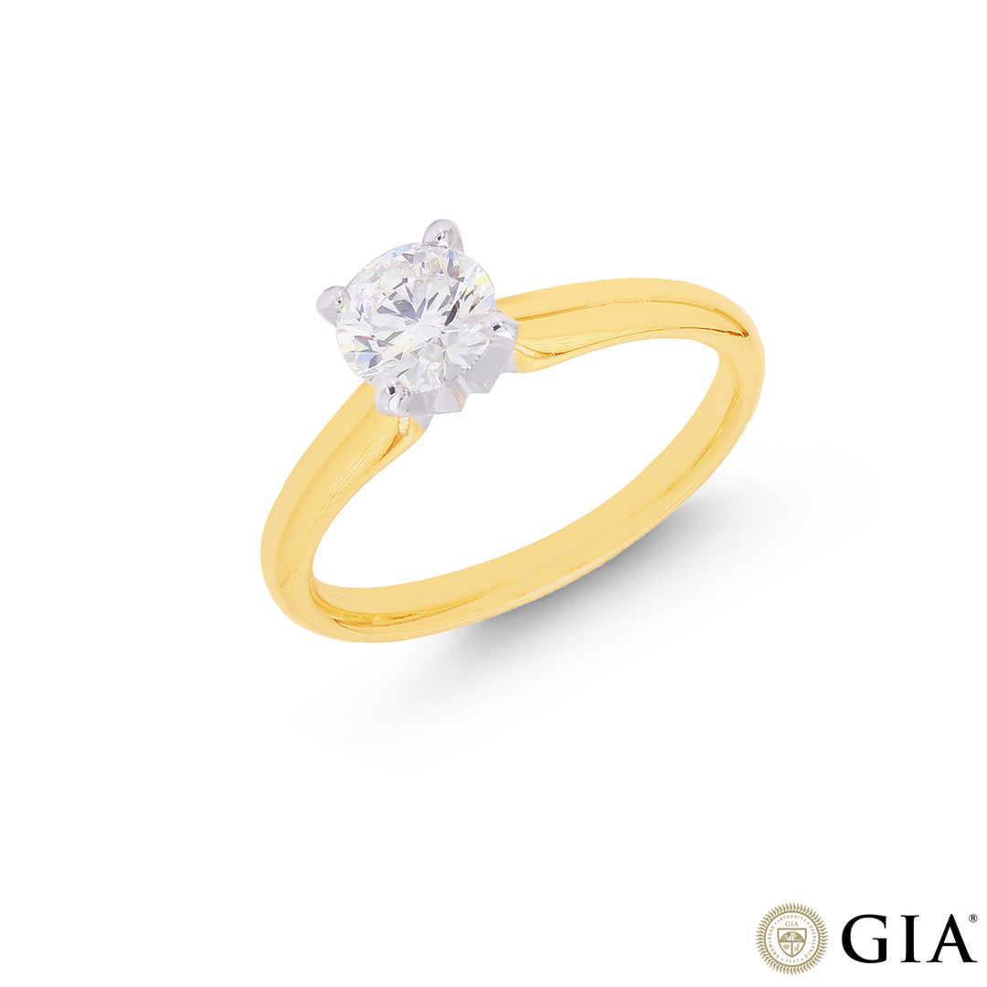 0.70CTW VVS1/E GIA Certified Diamond Solitaire Ring in 18K Gold