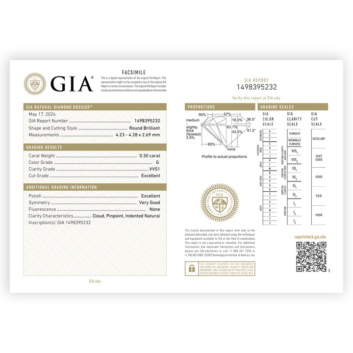 0.69CTW VVS1/ GIA Certified Diamond Ring in 18K Rose Gold