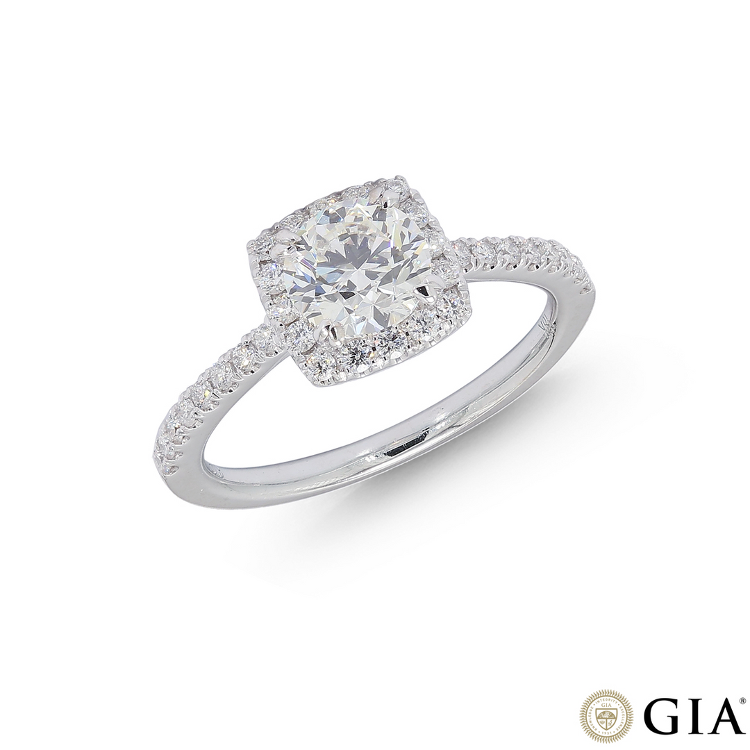 1.30CTW VS2/I GIA Certified Diamond Solitaire Ring in 18K White Gold