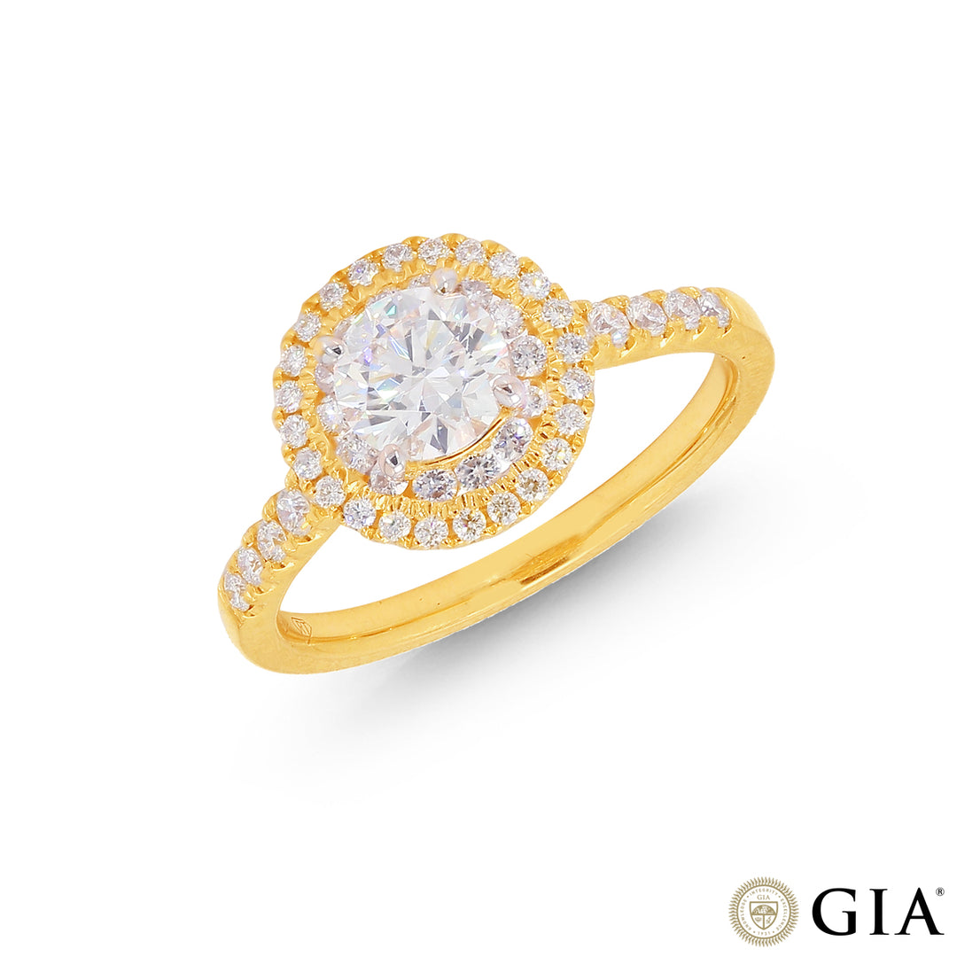 1.14CTW VVS2/F GIA Certified Diamond Ring in 18K Rose Gold