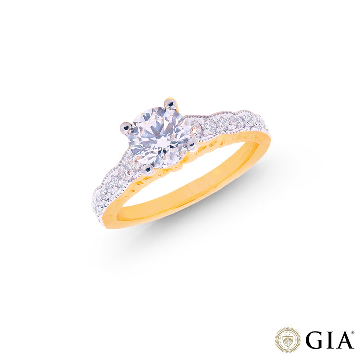 1.25CTW VS1/E GIA Certified Diamond Ring in 18K Gold