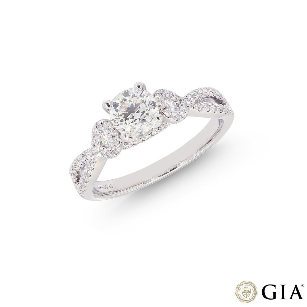 1.09CTW VS1/H GIA Certified Diamond Ring in 18K White Gold