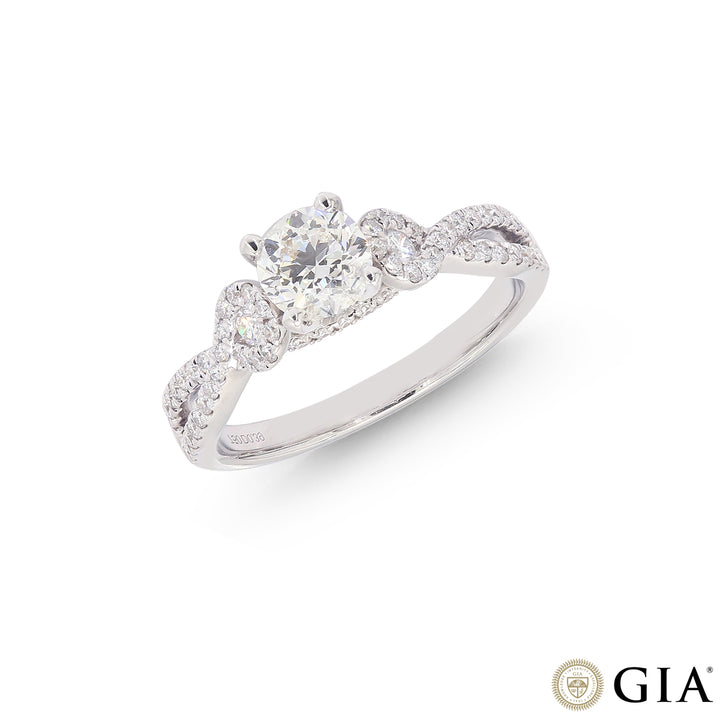 1.29CTW SI2/H GIA Certified Diamond Ring in 18K White Gold