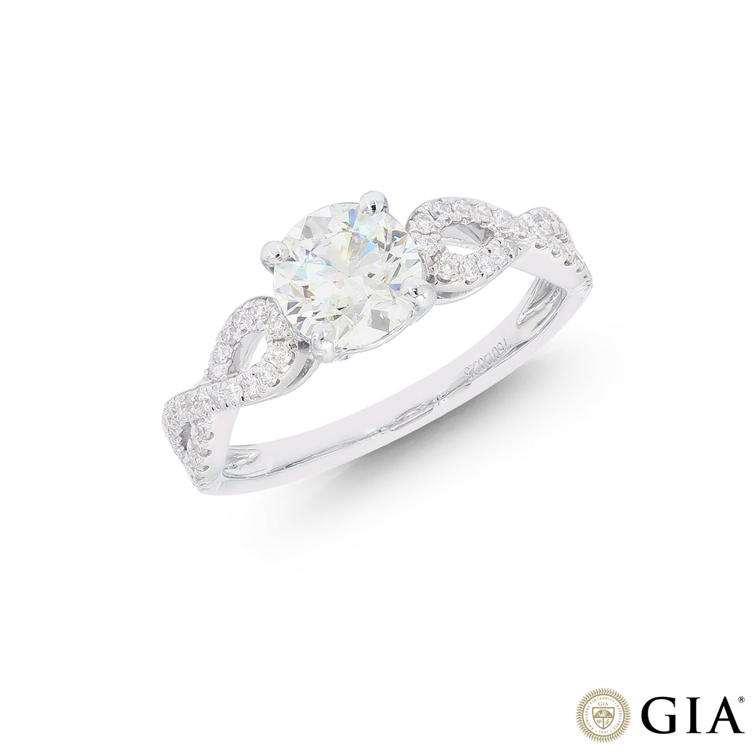 1.25CTW VVS2/F GIA Certified Diamond Ring in 18K White Gold