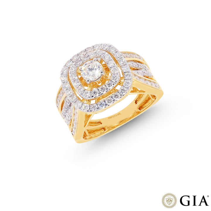 1.47CTW VVS1/F GIA Certified Diamond Ring in 18K Gold