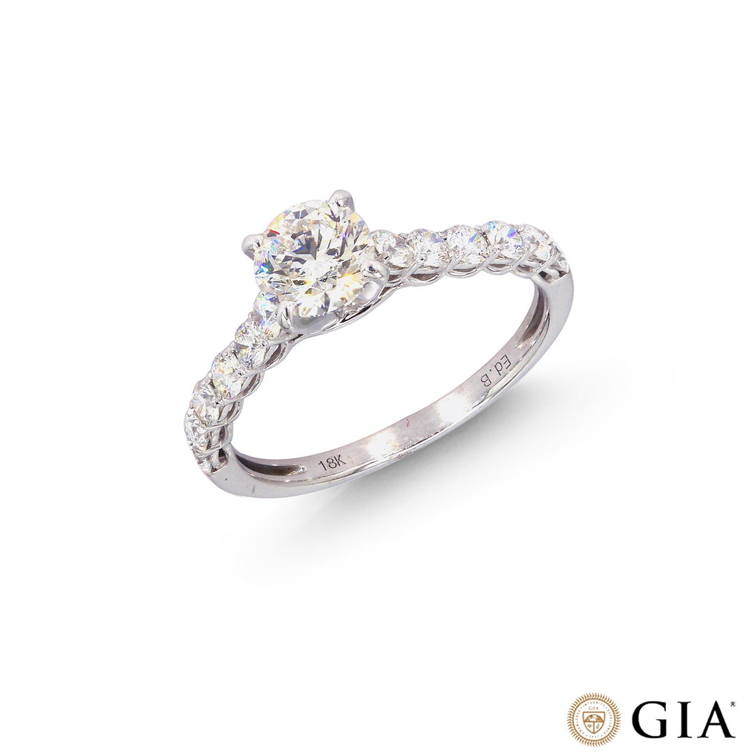 1.76CTW SI2/I GIA Certified Diamond Ring in 18K White Gold