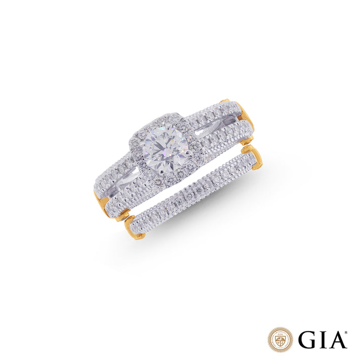 1.82CTW VS2/F GIA Certified Diamond Solitaire Ring Set in 18K White Gold