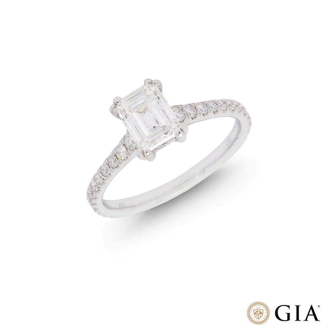 1.36 CTW VVS1/F GIA Certified Diamond Solitaire Ring in 18K White Gold