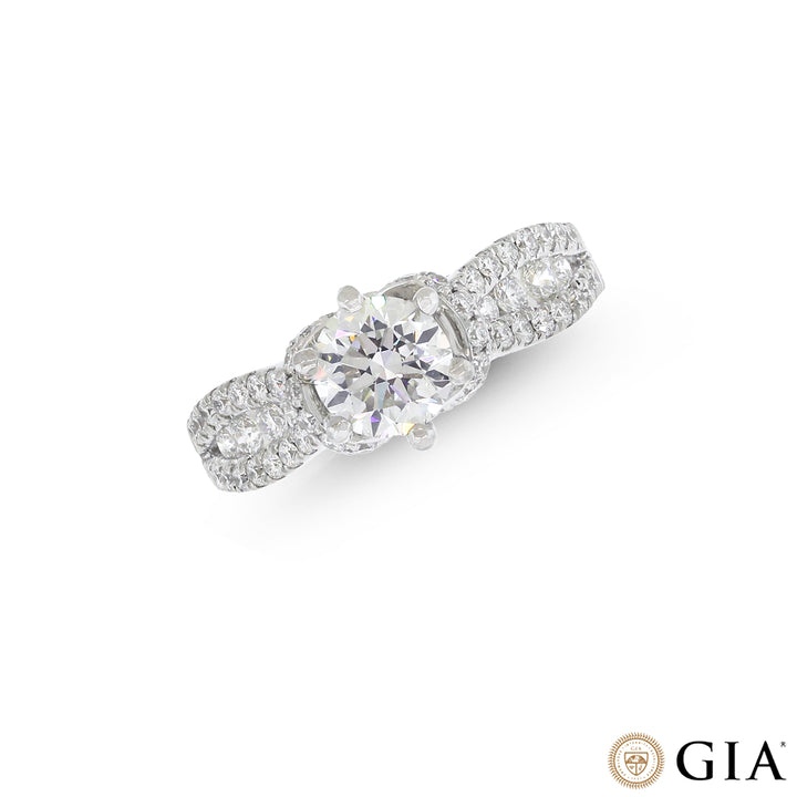 1.72CTW VS2H GIA Certified Diamond Ring in 18K White Gold