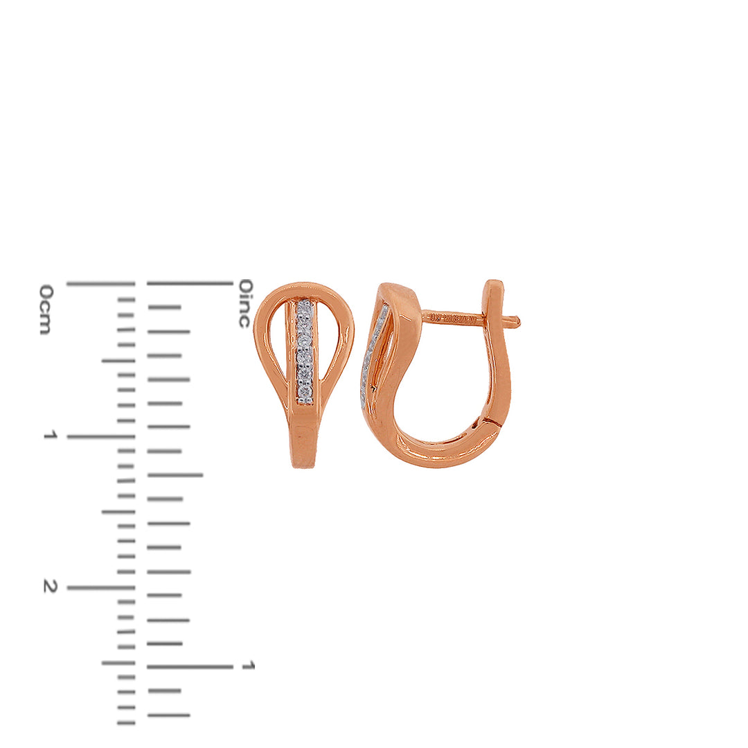 0.06Ct VVS/FG Diamond Clipon Earrings in 18K Rose Gold
