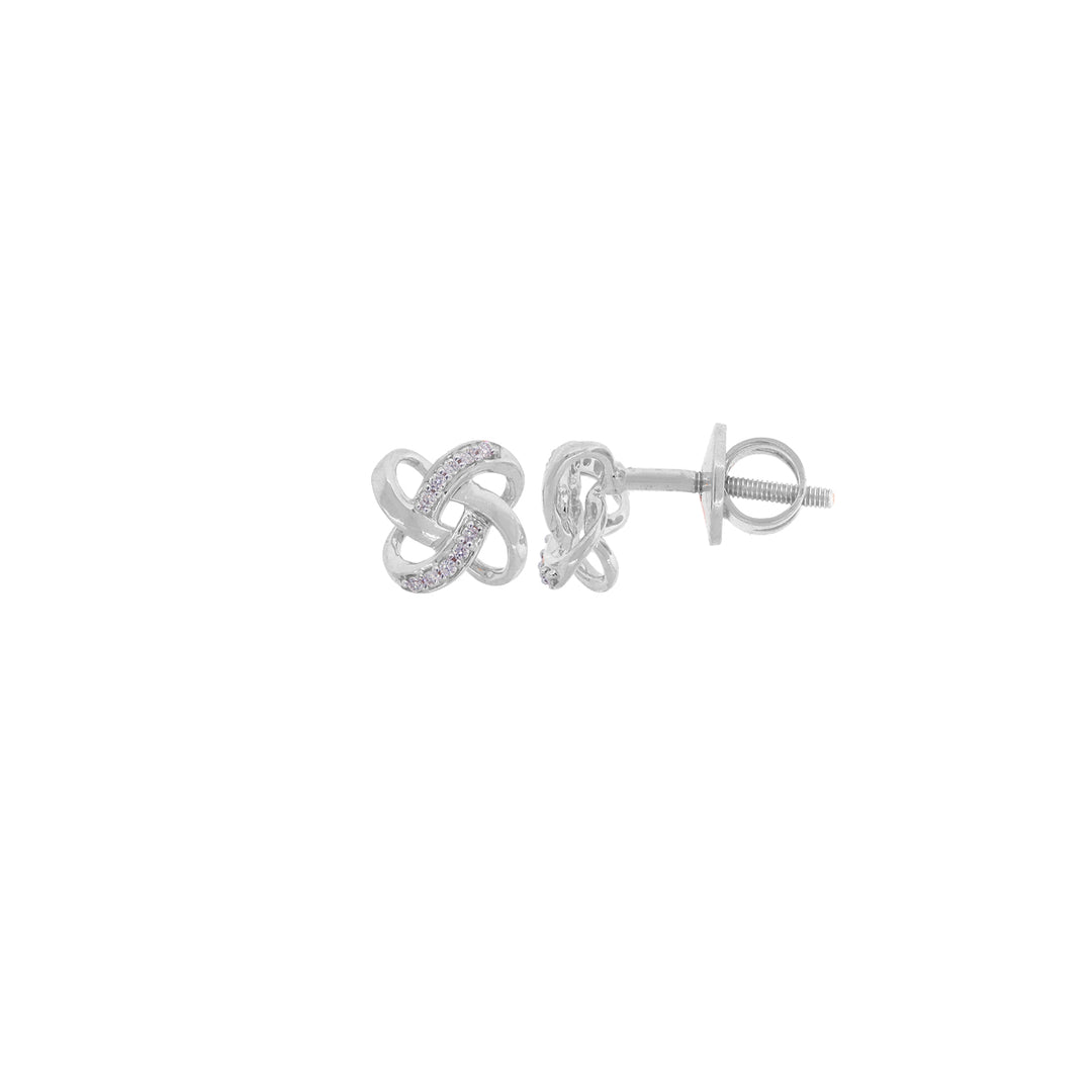 0.05Ct VVS/FG Diamond Earrings in 18K White