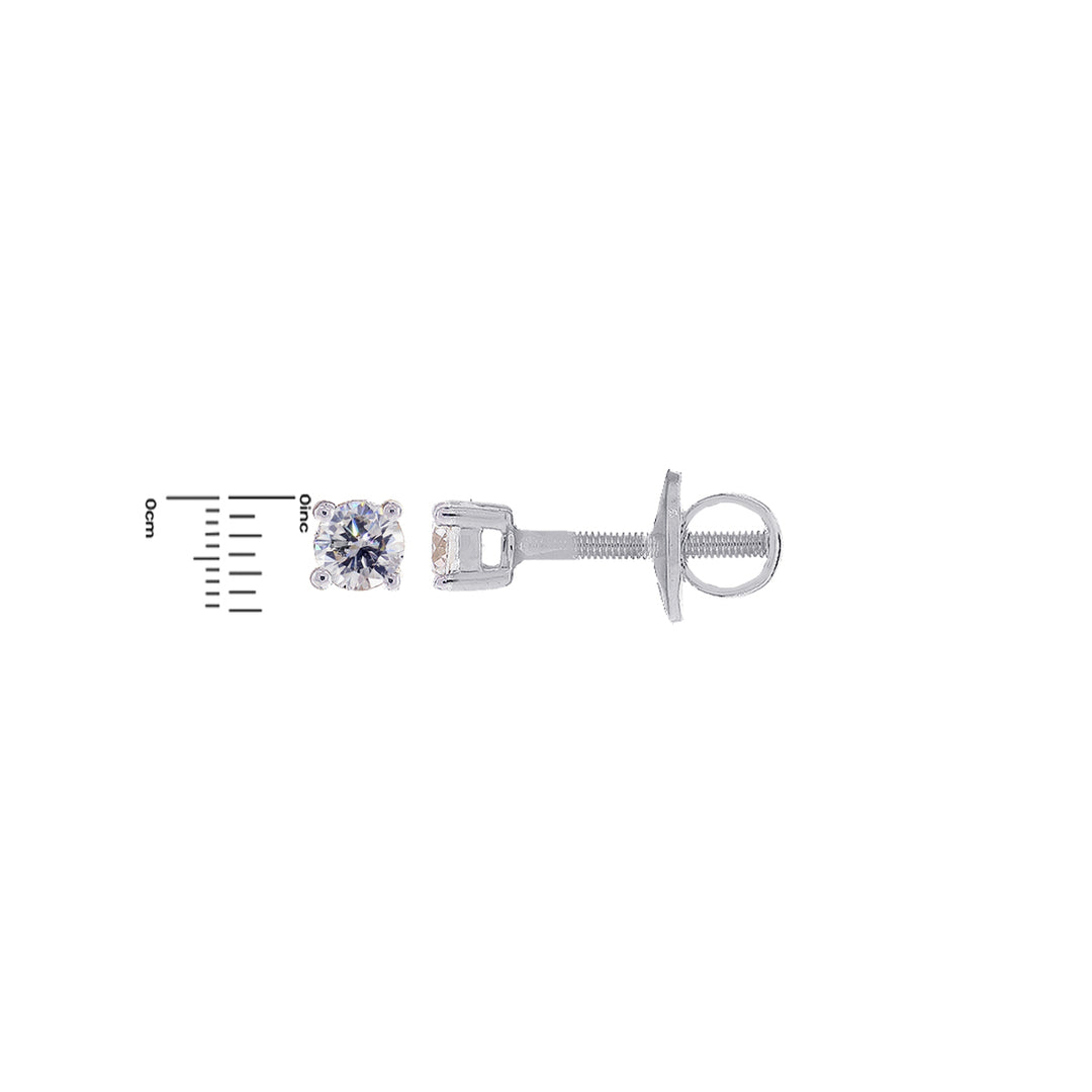 0.37Ct VVS/FG Diamond Earrings in 18K  White Gold