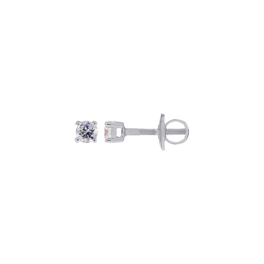 0.42Ct VVS/FG Diamond Earrings in 18K  White Gold