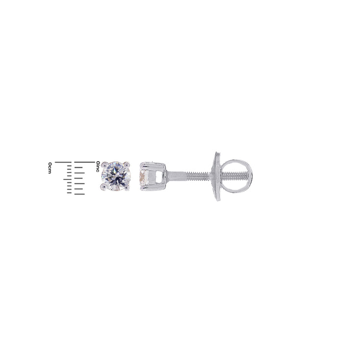 0.42Ct VVS/FG Diamond Earrings in 18K  White Gold
