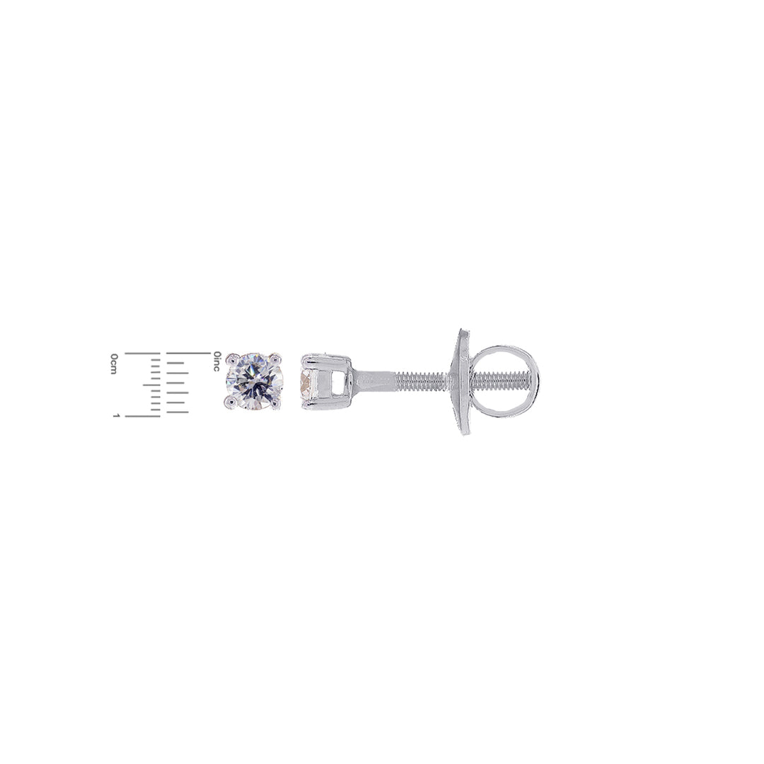 0.32Ct VVS/FG Diamond Earrings in 18K White Gold
