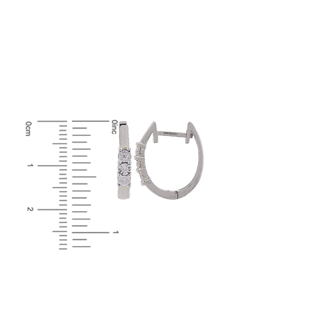 0.06Ct VVS/FG Diamond Clipon Earrings in 18K White Gold