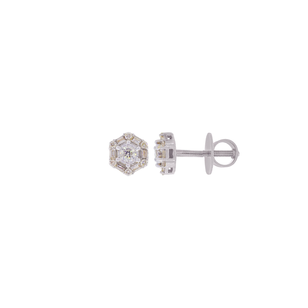 0.50Ct VS/SI-GHI Diamond Earrings in 18K White Gold