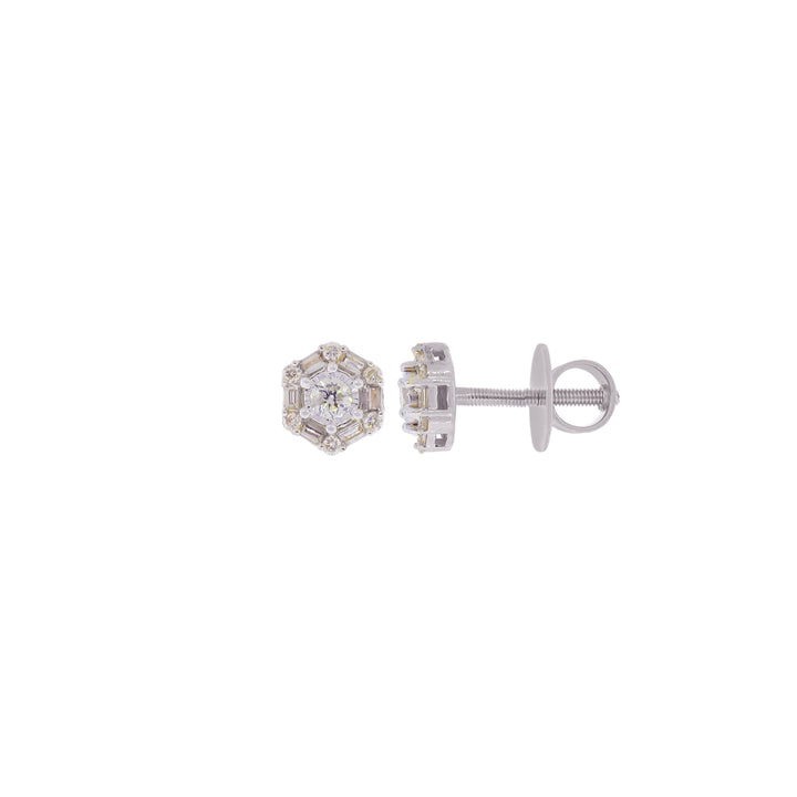 0.50Ct VS/SI-GHI Diamond Earrings in 18K White Gold