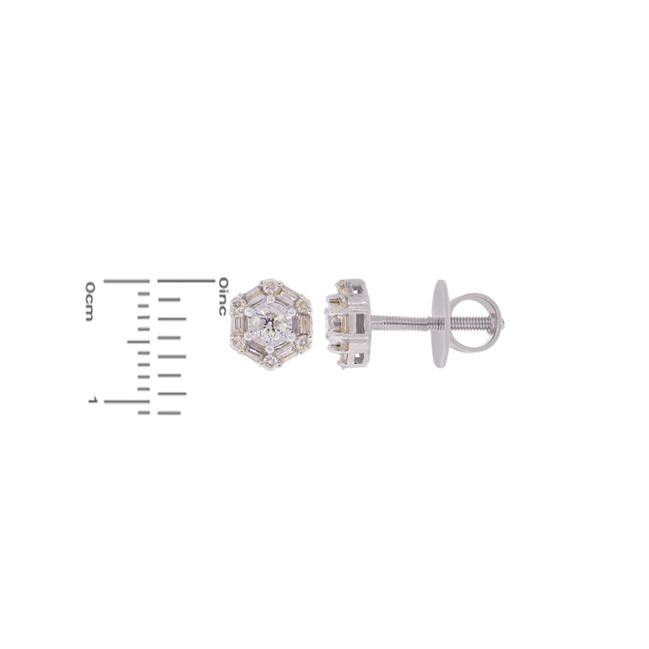 0.50Ct VS/SI-GHI Diamond Earrings in 18K White Gold