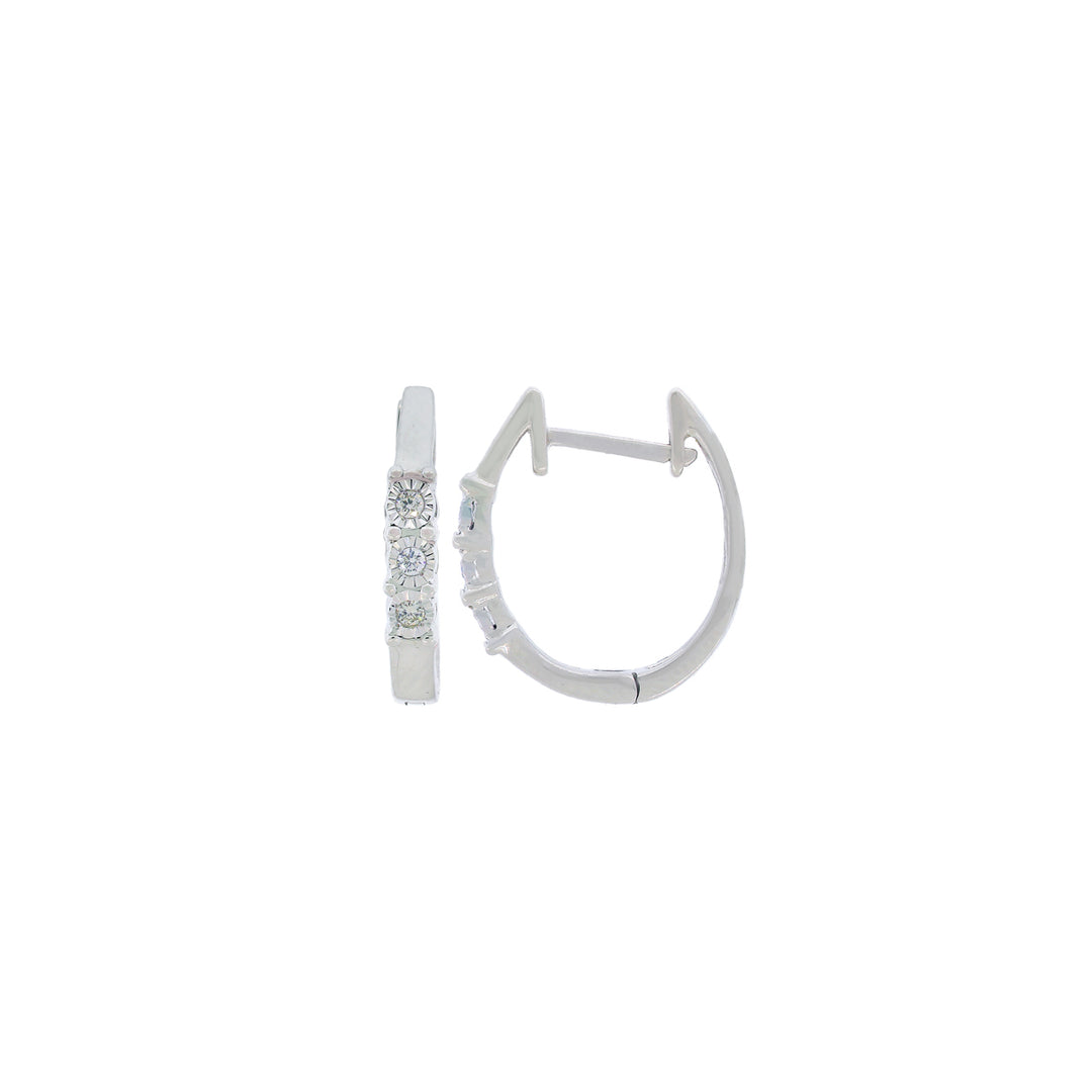 0.06Ct VVS/FG Diamond Bali/Hoops  in 18K White Gold