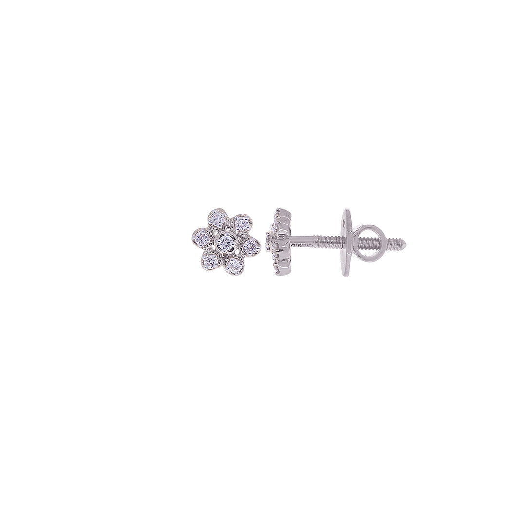 0.12Ct VVS/FG Diamond Earrings in 18K White Gold