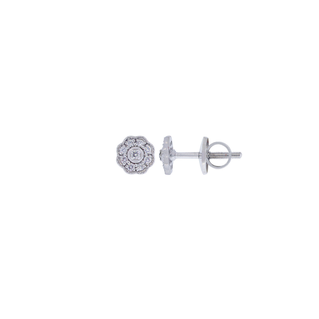 0.16Ct VVS/FG Diamond Earrings in 18K White Gold