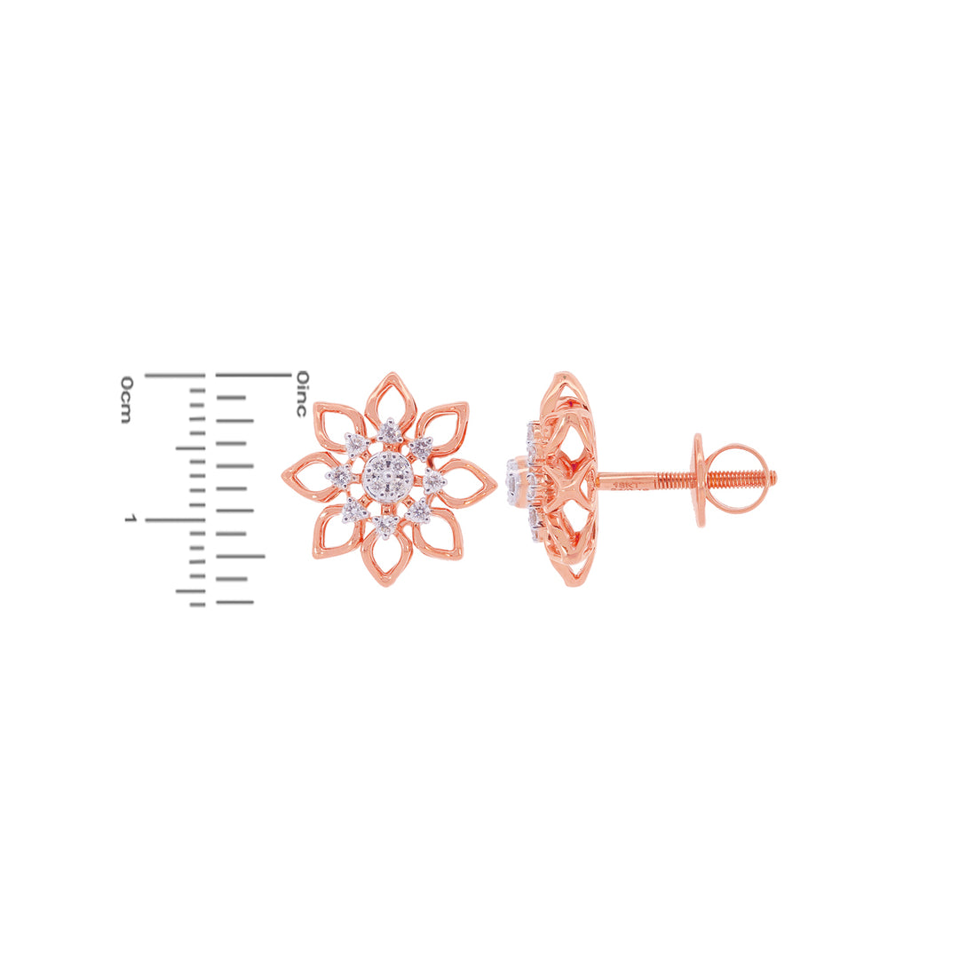 0.19Ct VVS/FG Diamond Earrings in 18K Rose Gold