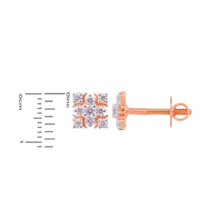 0.26Ct VVS/EF Diamond Earrings in 18K Rose Gold