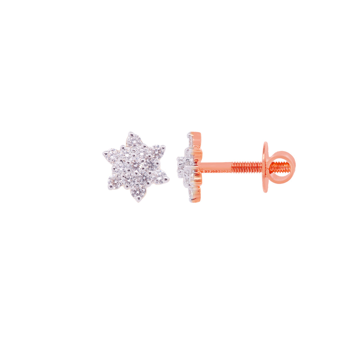 0.27Ct VVS/EF Diamond Earrings in 18K Rose Gold
