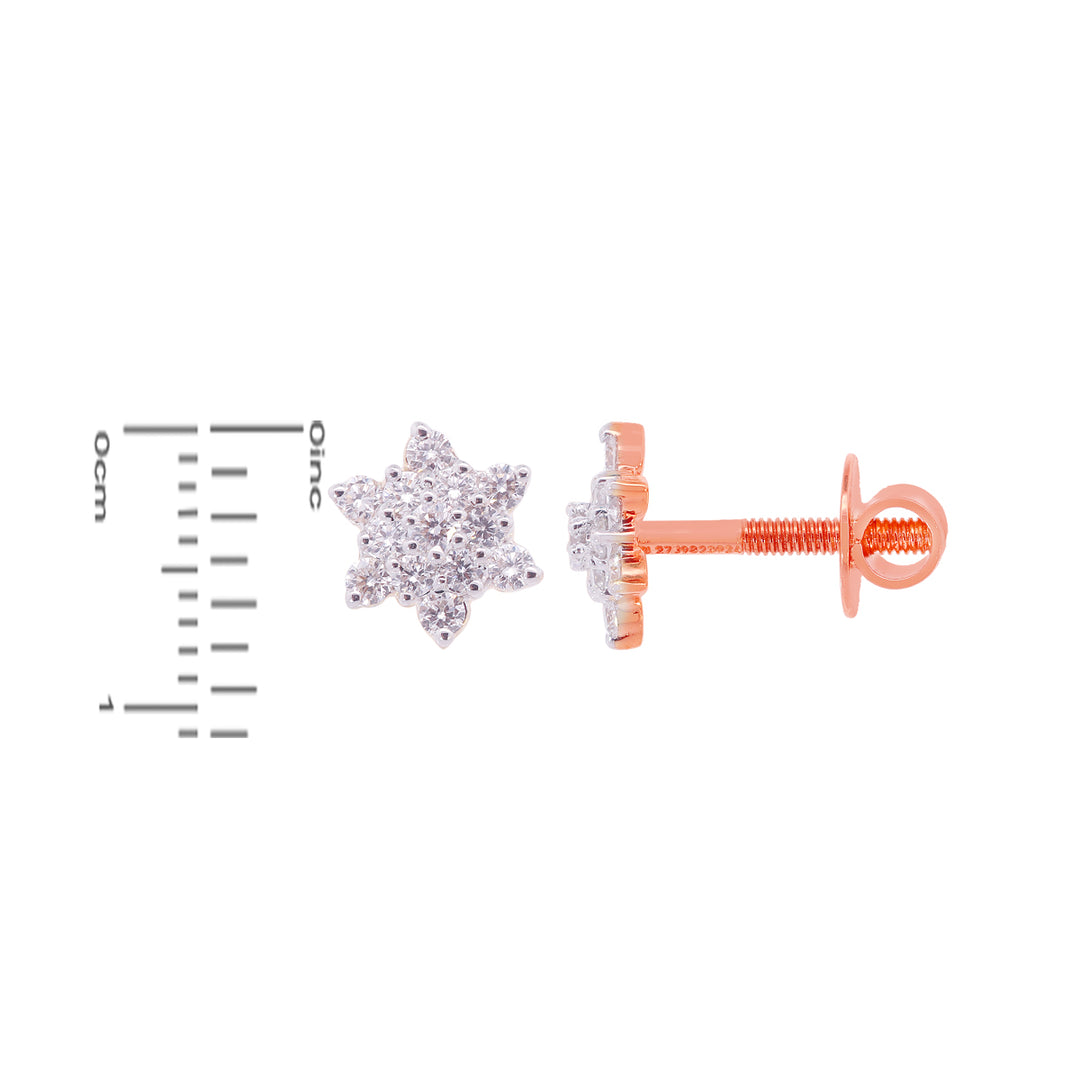 0.27Ct VVS/EF Diamond Earrings in 18K Rose Gold