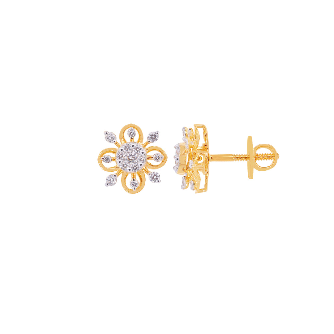 0.48Ct VVS/EF Diamond Earrings in 18K Gold