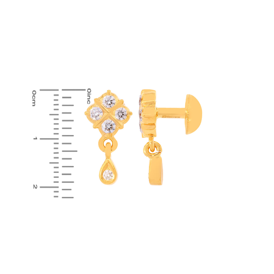 0.46Ct VVS/EF Diamond Earrings in 22K Gold