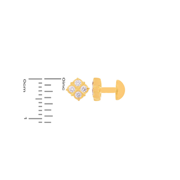 0.35Ct VVS/EF Diamond Earrings in 22K Gold