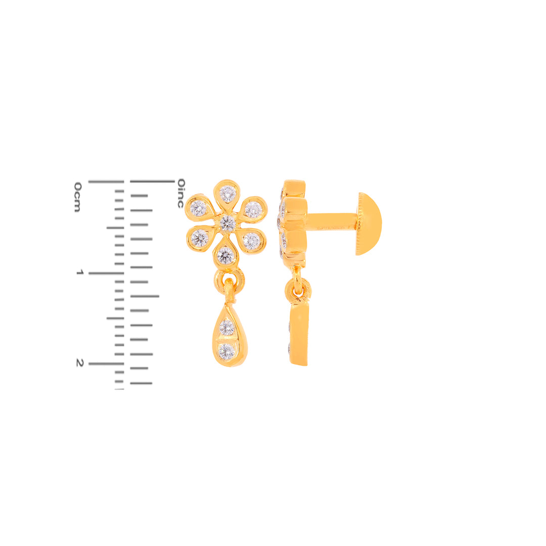 0.40Ct VVS/EF Diamond Earrings in 22K Gold