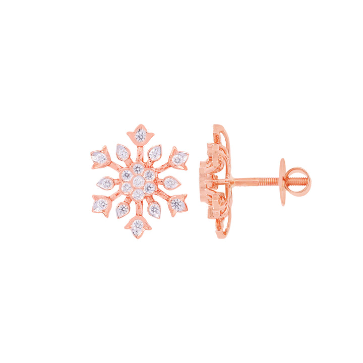 0.42Ct VVS/EF Diamond Earrings in 18K Rose Gold