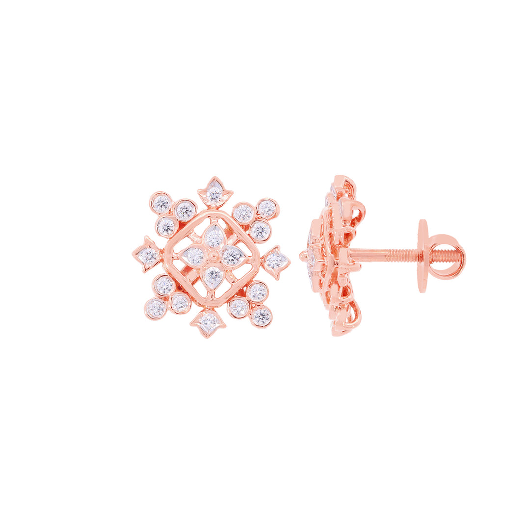 0.41Ct VVS/EF Diamond Earrings in 18K Rose Gold