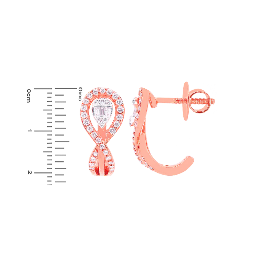 0.49Ct VVS/FG Diamond Earrings in 18K Rose Gold