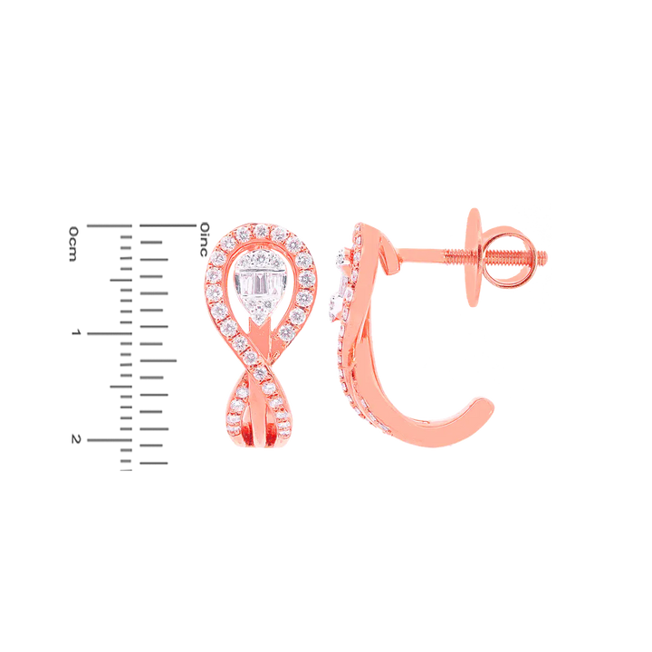 0.49Ct VVS/FG Diamond Earrings in 18K Rose Gold