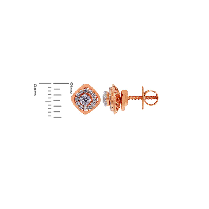 0.62Ct VVS/FG Diamond Earrings in 18K Rose Gold