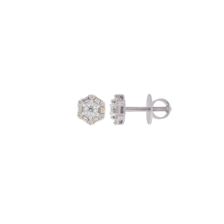 0.67Ct VS/SI-GHI Diamond Earrings in 18K White Gold